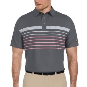 NEW! Men's Short Sleeve Chest Stripe Print Polo Size XL